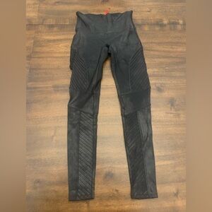 Spanx Faux Leather Moto Leggings Black Women’s Medium